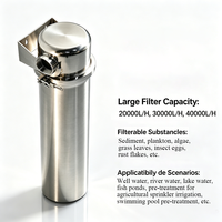 Filtre à eau manuel à grand débit en acier inoxydable 304 pour usage domestique, étang, agriculture, piscine et traitement de l'eau de puits