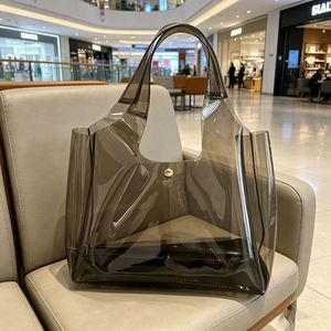 Custom Jelly Pvc <b>Tote</b> Transparent Vest Soft <b>Plastic</b> Handbag for Shopping Gift Packaging Reusable Bag - Product Image 2