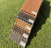 Plancher en WPC 3D gaufré à 7 trous, largeur 145 mm, épaisseur 23 mm, pour balcon, terrasse, résistant à l'eau, installation rapide pour appartement