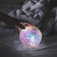 Lámpara LED de noche con estampado 3D de Luna, decoración para el hogar y el dormitorio, luz de mesa
