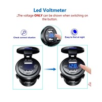 Adaptateur USB double encastrable 12V/24V 4,8A pour voiture, bus, camping-car, UTV