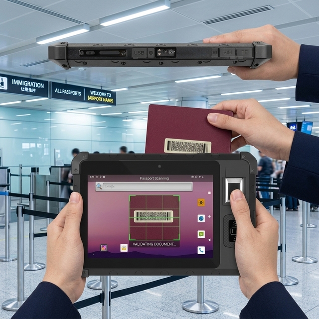 8" Android Industrial Tablet PC 4G Network Support Passport Reading Optional Barcode Scanner Fingerprint Recognition Module