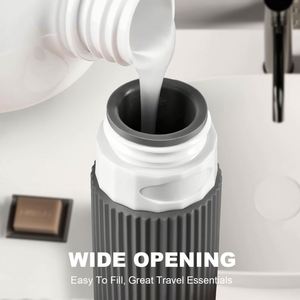 Kit de flacons de toilette en silicone rechargeables, format voyage, anti-fuite, approuvé pour l'avion, ensemble écologique de 16 pièces avec logo personnalisé - Product Image 3