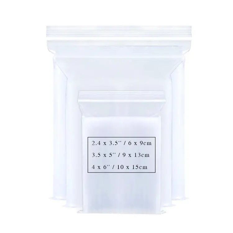 Clear Plastic Zip-lock Bags Resealable Zipper Poly Bags for Jewelry Supplies, Beads, Screws, Small Items