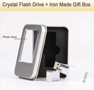 Gitra Crystal USB Stick Rectángulo transparente Genuino USB Flash Drive USB 3,0 Regalo DE BODA Pendrive Silver Memory Stick