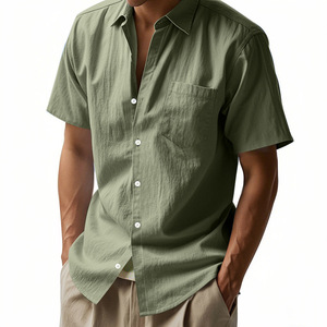 Camicia da Uomo Casual a Maniche Corte/Lunghe, Elasticizzata, Antipiega, Tinta Unita, Slim Fit, Elegante per Business - Product Image 5