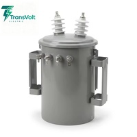Transformateur monophasé immergé dans l'huile IEEE/ANSI/IEC 10 kVA 10 kV/0,22 kV avec réservoir d'huile rond pour l'électrification rurale