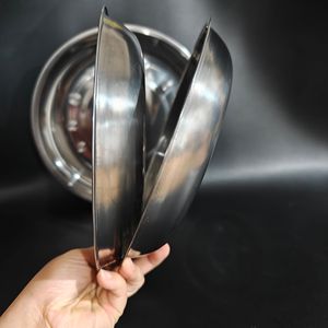 Assiette ronde en acier inoxydable de 24 mm d'épaisseur, assiette creuse pour usage domestique, vaisselle de cantine, assiette repas - Product Image 3