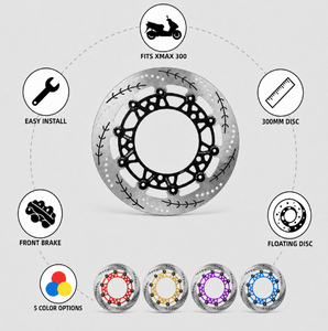 Disque de frein flottant <span class=keywords><strong>300</strong></span> mm pour <span class=keywords><strong>Yamaha</strong></span> XMAX <span class=keywords><strong>300</strong></span>, rotor de frein avant haute performance en acier inoxydable, vente en gros, amélioration - Product Image 1