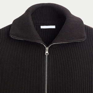 Áo khoác cardigan dệt kim chất lượng cao có túi bên, cổ trụ, khóa kéo phía trước - Product Image 5