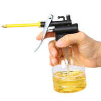 Pistolet à huile de lubrification pour pompe à pistolet bouteille transparente avec bec droit et flexible