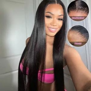 Cabello Humano Remy Brasileño Liso Natural con Cutícula Alineada para Pelucas Largas con Encaje HD Transparente - Product Image 1