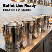 Conteneur alimentaire isotherme en acier inoxydable en gros, seau de stockage thermique pour la restauration commerciale, chauffe-soupe de restaurant OEM d'usine