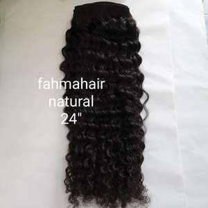 Extensiones de cabello humano Remy virgen natural rizado al vapor, extensión trenzada de piel suave alineada con cutícula de 30 pulgadas - Product Image 6