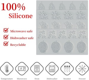 Lot de 5 moules en silicone ajourés 3D en forme de feuille de corail et de tuile, pour fondant, pâtisserie, résine, argile, sucre et décoration artisanale - Product Image 3