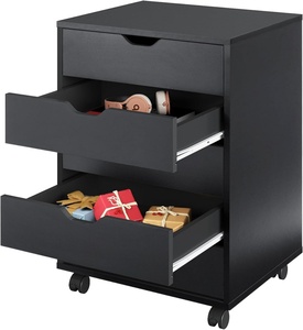 Cassettiera Moderna in Legno a 5 Cassetti, Mobile con Ruote per Archiviazione e Stoccaggio, per Soggiorno - Product Image 1