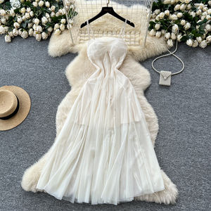 Abito Lungo Estivo 2025 con Spacco in Pizzo Floreale, Elegante Vestito Aderente Senza Schienale da Donna, Sexy Abito da Club, Spiaggia, Festa e Cocktail - Product Image 3