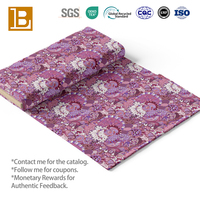 Tissu imprimé en rayonne personnalisé, style ethnique vintage, imprimé paisley, grande fleur, mandala, pour vêtements pour femmes, vente en gros BILU
