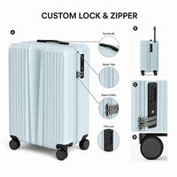 Koper Hardshell PC 20 Inch Custom dengan Bukaan Ritsleting, Kunci Sandi TSA, Gagang Teleskopik Aluminium, dan Roda Spinner