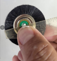 Roue de polissage en poils de sanglier de 48 mm avec 2 rouleaux de poils droits noirs, personnalisable OEM pour le nettoyage