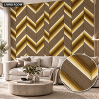 Papier peint autocollant motif chevron bois brun doré 2,3 mm en mousse PET IXPE pour murs de salon et canapés