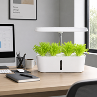 Système de jardinage hydroponique compact à LED pour intérieur avec minuterie automatique, pompe submersible et paniers en filet