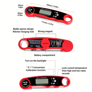 BBQ pliable double <span class=keywords><strong>sonde</strong></span> thermomètre alimentaire viande Barbecue jauge de température <span class=keywords><strong>cuisine</strong></span> four Barbecue thermomètre - Product Image 2