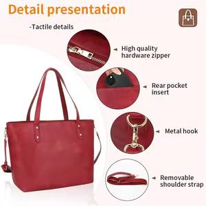 कस्टम लक्जरी डिजाइनर हैंडबैग लैपटॉप यात्रा बैग महिला महिलाओं के लिए चमड़े के कंधे का टोट बैग - Product Image 6