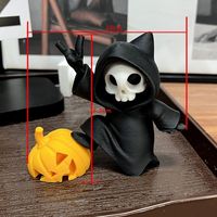 Figurine de Grim Reaper mignonne, imprimée en 3D, ornement de bureau gothique, décoration d'Halloween, cadeau de collection