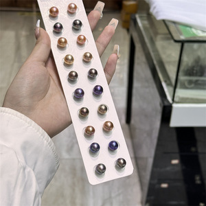 10-13mm 淡水パール ラウンド カラフル パープル パーフェクト エジソンパール ネイキッドビーズ ペア ジュエリー製作卸売用 - Product Image 3