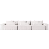 Minimalistisches Polsterstoff-Sofa-Set mit breiten Armlehnen, weichen Kissen, Couch-Sektionen, Wohnzimmermöbel, Lounge-Sitzgelegenheiten