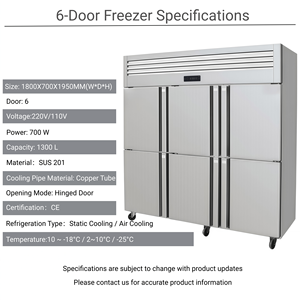 Congelador Vertical Profesional <span class=keywords><strong>para</strong></span> Cocina con Puerta de Cierre Automático, Almacenamiento de Alimentos Congelados <span class=keywords><strong>para</strong></span> <span class=keywords><strong>Restaurante</strong></span>, Precio de Fábrica - Product Image 5