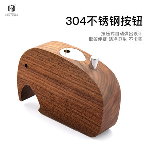 Wooden <b>Elephant</b> Toothpick Holder Solid Wood Handmade Desktop <b>Decoration</b> - Product Image 5