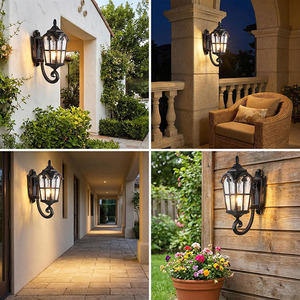 Lámpara de Pared <span class=keywords><strong>Exterior</strong></span> Negra Vintage, IP65 Impermeable, Aplique de Pared <span class=keywords><strong>para</strong></span> Villa, <span class=keywords><strong>Porche</strong></span>, Jardín - Product Image 4