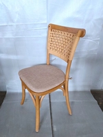 Chaise de salle à manger OK-wood5115 avec assise en rotin et dossier croisé pour restaurant, hôtel, événement, mariage, sièges commerciaux