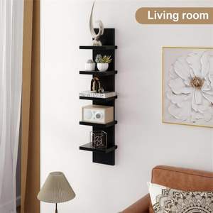 Étagère murale moderne à 5 niveaux avec construction en MDF et design gain de place pour la décoration et le rangement à domicile - Product Image 6