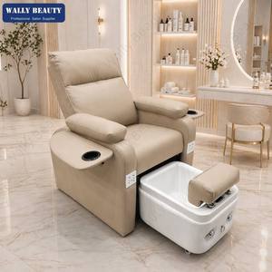 Fauteuil de pédicure rose corail chic avec bassin, lit électrique inclinable pour extensions de cils, fauteuil de spa professionnel rose, poste de travail de salon - Product Image 3