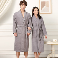 Peignoir en tissu éponge 100% coton, très absorbant, manches longues pour hommes, femmes, adultes ; personnalisation du logo disponible ; livraison directe