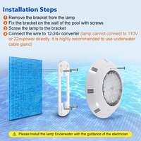 12V AC monté en surface RVB changeant de couleur sous-marine Ip68 étanche lumière de piscine LED