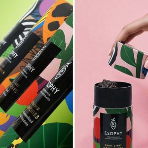 Boîtes d'emballage cylindriques en kraft recyclable imprimées sur mesure, sachets de thé, biscuits, tubes en carton rond, tubes en papier pour le thé - Product Image 5