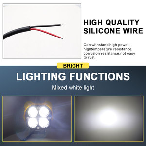 LELANPU - Proyector LED Auxiliar para Motocicleta, 4 Lentes, 40 W, Sumergible, 12 V, 24 V, Chip CSP, Luz Antiniebla Amarilla y Blanca - Product Image 3