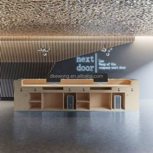Comptoir de réception moderne en bois CR110 pour bureau, bar, hall d'hôtel, salon de beauté, clinique, service d'accueil, réception d'entreprise - Product Image 3