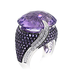 Anillo morado clásico para mujer, estilo europeo, joyería elegante para el dedo, regalo para fiesta o cita diaria - Product Image 2