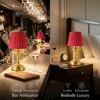 Lampada da Tavolo LED Vintage Minimalista con Controllo Touch, Elegante Luce da Comodino per Matrimoni, Hotel ed Eventi