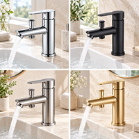 Robinet de lavabo moderne monocommande en acier inoxydable chromé avec valve en céramique pour appartements et balcons