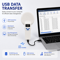 Lector de Microchip RFID Portátil de 134.2KHz FDX-B para Ganado, Escáner de Etiquetas de Vidrio para Animales, Lector de Chips para Ganado