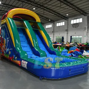 Hot sale water slides backyard inflatable commercial water slide with pool for kids