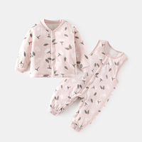 Conjunto de Ropa de Algodón Fino de 60g para Bebé, Ropa de Casa, Ropa Interior, Conjunto de Dos Piezas, Personalizable al por Mayor