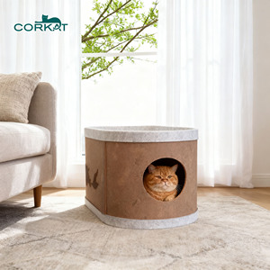 Cama para Gatos Grande y Moderna de LEECORK, Tipo Cueva Redonda, Portátil, Instalación Fácil, Embalaje Ecológico en Cartón, Uso en Interiores - Product Image 1