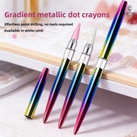 Stylo à points pour nail art en métal, modèle international, avec pointe dégradée, outil de pose d'autocollants et de strass, sans outils auxiliaires